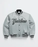 Grey Madhappy Yankees Down Baseball Jacket