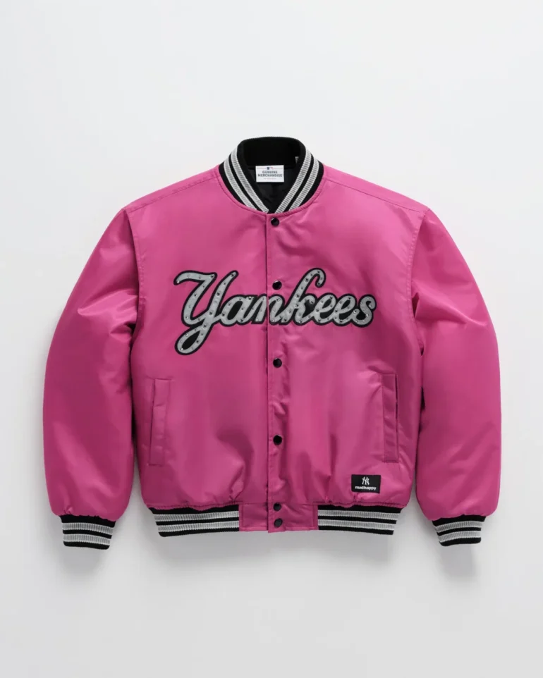 Grey Madhappy Yankees Down Baseball Jacket